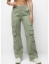 Pull&Bear Pantaloni cu buzunare verde deschis - Pled.ro