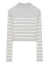 Pull&Bear Pulover gri / alb - Pled.ro