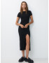 Pull&Bear Rochie tricotat negru - Pled.ro