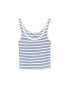 Pull&Bear Top albastru / alb - Pled.ro