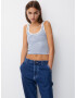 Pull&Bear Top albastru / alb - Pled.ro