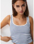 Pull&Bear Top albastru / alb - Pled.ro