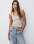 Pull&Bear Top bej / alb - Pled.ro