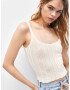 Pull&Bear Top brodat ecru - Pled.ro