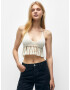 Pull&Bear Top brodat ecru - Pled.ro