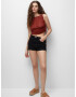 Pull&Bear Top brodat maro ruginiu - Pled.ro