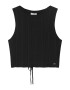 Pull&Bear Top brodat negru - Pled.ro