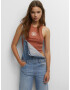 Pull&Bear Top portocaliu homar / alb - Pled.ro