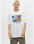 Pull&Bear Tricou albastru / maro / alb - Pled.ro