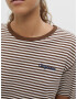 Pull&Bear Tricou albastru porumbel / maro / alb murdar - Pled.ro