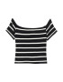 Pull&Bear Tricou negru / alb - Pled.ro