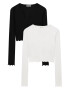 Pull&Bear Tricou negru / alb - Pled.ro