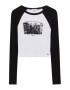 Pull&Bear Tricou negru / alb - Pled.ro