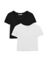 Pull&Bear Tricou negru / alb murdar - Pled.ro