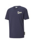 PUMA Tricou albastru marin / alb - Pled.ro