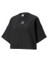 PUMA Tricou 'Classics Raw Edge Crew' negru / alb - Pled.ro