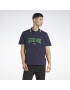 Reebok Tricou bleumarin / verde / alb - Pled.ro