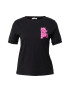 REPLAY Tricou roz / negru - Pled.ro