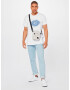 River Island Plus Tricou 'LAMOUR' albastru deschis / alb - Pled.ro