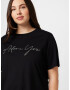 River Island Plus Tricou negru / argintiu - Pled.ro