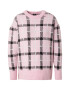 River Island Pulover 'ARGYLE' roz / negru / alb murdar - Pled.ro