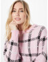 River Island Pulover 'ARGYLE' roz / negru / alb murdar - Pled.ro