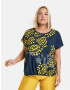 SAMOON Tricou bleumarin / galben / alb - Pled.ro