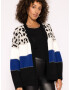 SASSYCLASSY Cardigan dimensiuni mari albastru regal / negru / alb - Pled.ro