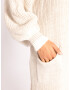 SASSYCLASSY Cardigan dimensiuni mari bej deschis / alb - Pled.ro