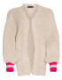 SASSYCLASSY Cardigan dimensiuni mari bej deschis / roz neon - Pled.ro