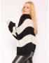 SASSYCLASSY Cardigan dimensiuni mari bej / negru - Pled.ro