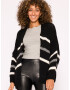 SASSYCLASSY Cardigan dimensiuni mari gri / negru / alb - Pled.ro