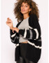 SASSYCLASSY Cardigan dimensiuni mari gri / negru / alb - Pled.ro