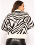 SASSYCLASSY Cardigan dimensiuni mari negru / alb - Pled.ro