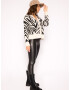 SASSYCLASSY Cardigan dimensiuni mari negru / alb - Pled.ro