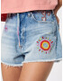 SCOTCH & SODA Jeans 'Boyfriend shorts — Back to Nature' albastru denim / galben / mov pastel / roșu - Pled.ro