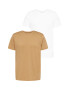 SELECTED HOMME Tricou 'CORMAC' maro deschis / alb - Pled.ro