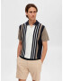 SELECTED HOMME Tricou 'Mattis' albastru noapte / maro / alb - Pled.ro