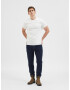 SELECTED HOMME Tricou 'SLHLEX PRINT SS O-NECK TEE W' alb - Pled.ro