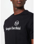 Sergio Tacchini Tricou funcțional negru / alb - Pled.ro