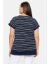 SHEEGO Tricou bleumarin / alb - Pled.ro