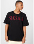 SikSilk Tricou roșu / negru - Pled.ro