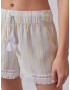 Skiny Pantaloni de pijama 'Festival Vibe' albastru fumuriu / galben pastel / alb - Pled.ro