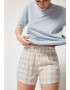 Skiny Pantaloni de pijama maro cappuccino / alb natural - Pled.ro