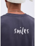 Smiles Tricou 'Joel' gri închis / alb - Pled.ro