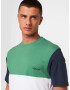 !Solid Tricou albastru noapte / verde / alb - Pled.ro