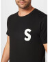 !Solid Tricou negru / alb - Pled.ro