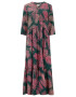 Sugarhill Brighton Rochie tip bluză 'Lauren' verde pin / fucsia / roz deschis - Pled.ro