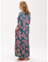 Sugarhill Brighton Rochie tip bluză 'Lauren' verde pin / fucsia / roz deschis - Pled.ro