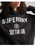 Superdry Bluză de molton negru / alb - Pled.ro